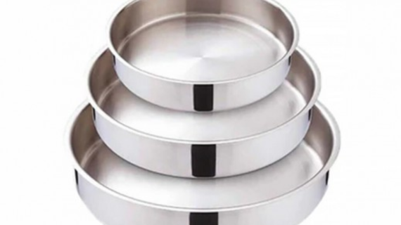 Saflon Stainless Steel Oven Tray Set 3 Pieces 36+32+28 cm