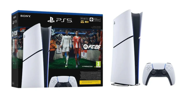 Sony PS5, Slim Console Digital With EA FC 26 Voucher Bundle, PlayStation 5