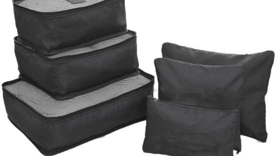 Travel Laundry Pouch Black 6pcs Set – Big Size