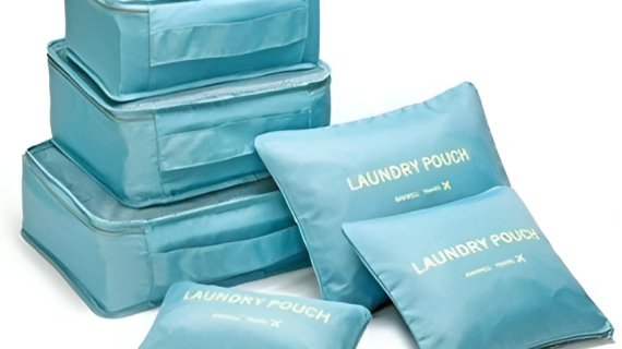 Travel Laundry Pouch Blue 6pcs Set