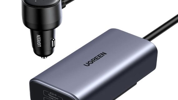 UGREEN EC706, 150W 4-Port GaN Fast Car Charger - Black