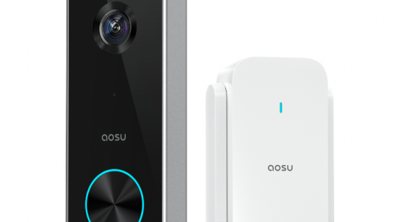 Aosu V8P, Video Doorbell Pro with Home Station – 3MP HD, 166° Wide View, AI Detection, Long-Range Wi-Fi
