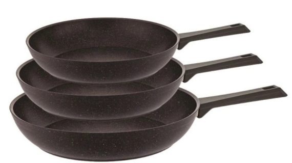 Vivaldi Granite Fry Pan Set 3 PCS 20-24-28 cm - Black