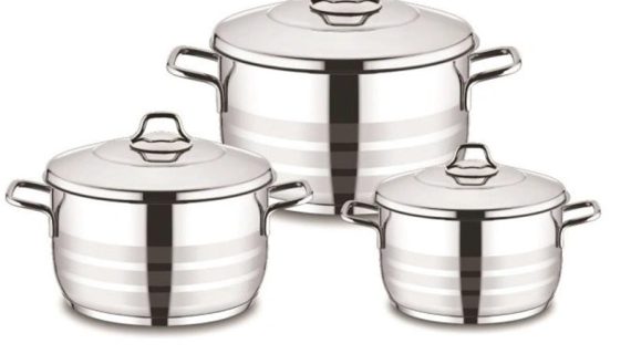 Vivaldi Stainless Steel Rose Set of 6 PCS  24-26-28 CM