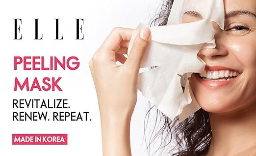 Korean ELLE Youth Boosting Peeling Mask – Anti-Aging, Hydrating & Brightening Face Mask – Packed with Peptides, Niacinamide, Lactic Acid and Hyaluronic Acid for Radiant, Youthful Skin