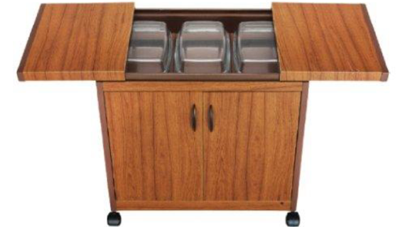 Wansa 3DTSLLB, Food Warmer Trolley with Teak Finish – 360W