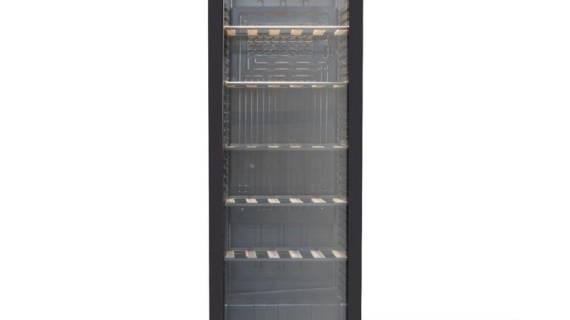 Wansa, Beverage Cooler & Refrigerator WUSCO-385 – 14 CFT, 385L Capacity, Wooden Shelves, Black
