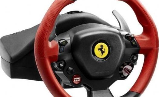 Thrustmaster Ferrari 458 Spider Racing Wheel, Kinect Detection LED, Adjustable Wheel Sensitivity, Central Clamping System, Xbox One, Red | TM-WHL-FRARI458-SPDR