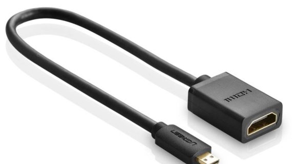 UGREEN Micro HDMI Male to HDMI Female Adapter Cable 22cm(Black) 20134