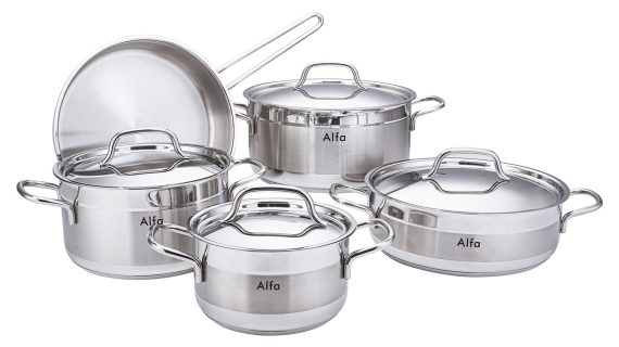 Alfa 18/10 Stainless Steel Cookware Set 9-Piece –  Cookware Made in Turkey