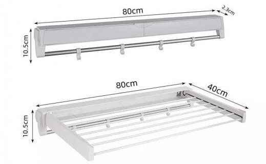 Invisible Drying Rack White - 80cm