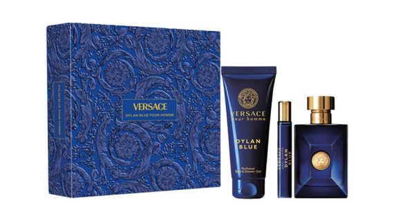 VERSACE DYLAN BLUE POUR HOMME EDT GIFT SET (100ML PERFUME + 10ML TRAVEL SPRAY + 150ML SHOWER GEL)